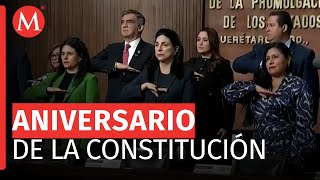 Con la ausencia de AMLO realizan ceremonia por aniversario de la Constitución en Querétaro [upl. by Amor256]