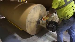 Harmax roll nudger aligns paper core to core chucks [upl. by Allenotna]