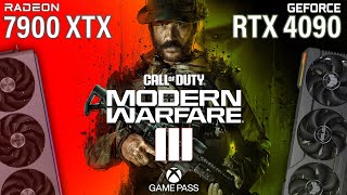 Call of Duty Modern Warfare 3 RTX 4090 VS RX 7900XTX with Ryzen 7800X 3D Game Pass [upl. by Airbmac]