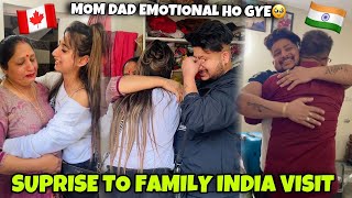 Surprise To Family Visit INDIA🇮🇳😍 Mom Dad Emotional Ho Gye🥺 INDIA PONCH GYE😱 [upl. by Bernat304]