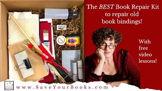 The Best Book Repair Kit for Old Book Bindings  Save Your Books [upl. by Kcirdnek966]