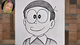 How to draw Nobita from Doraemon Easy drawing for beingnner  Easy Nobita drawing [upl. by Enninaej]