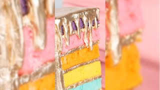 GOLD COVERED CAKE 🪙🎂 shorts food recipe [upl. by Amo62]