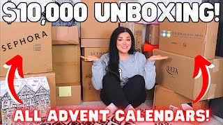 WORTH OVER 10000  Huge Advent Calendar Sneak Peak Unboxing [upl. by Adnov504]