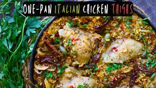 One Pot Italian Chicken Thighs Recipe  Easy Weeknight Dinners [upl. by Barbie51]