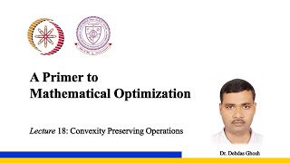 Lecture 18 Convexity Preserving Operations [upl. by Middlesworth]