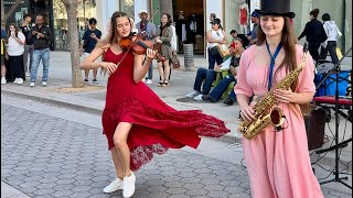 Gimme Gimme Gimme  ABBA  Karolina Protsenko amp Avelina Kushnir  Violin amp Sax Cover [upl. by Etak]