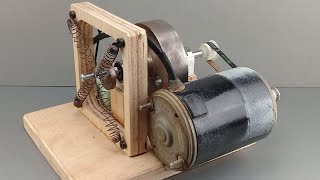 Idea make 220v free energy generator Build spring flywheel machine Not used electricity [upl. by Philly]