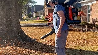 Echo Back Pack Blower Review amp Leaf Blowing [upl. by Anawd]