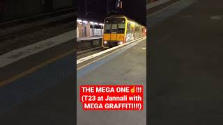 THE MEGA ONE ☝️ T23 at Jannali with MEGA GRAFFITI sydneytrains graffiti colourful artistic [upl. by Joachim145]