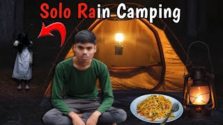 SOLO CAMPING IN REAL HEAVY RAIN  HARD CHALLENGE IN BARREN LAND  forestcamping [upl. by Enilraep]