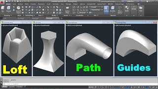 AutoCAD 3D Loft Command Tutorial Complete  AutoCAD Loft Path  AutoCAD Loft Guides [upl. by Malvino]