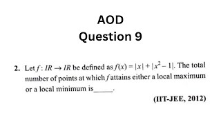 AOD Question 9 IITJEE 2012 PYQ [upl. by Redmund]