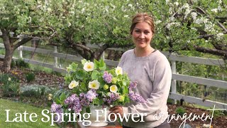 Late Spring Flower Arrangement  hellebores lilacs viburnum poppies amp brunnera [upl. by Eimme]