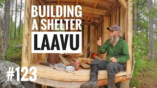 BUILDING A SHELTER FROM START TO FINISH korpitalo laavu hiking survival homestead camping [upl. by Padraig22]