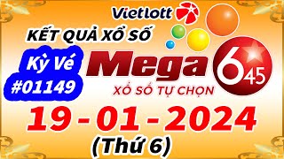 Kết Quả Xổ Số Tự Chọn MEGA 645 Ngày 1912024 – Vietlott 645  Kỳ vé 01149  VIETLOTT [upl. by Hultgren930]