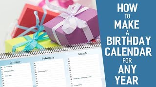 🗓️ How to Make a Perpetual Calendar for Birthdays and Anniversaries [upl. by Ardnot]