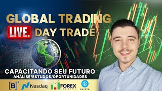 🌐 Global Trading  C Adriel Live Day Trade Mini Índice Mini Dólar Forex Nasdaq Ouro Crypto 201124 [upl. by Arretak]