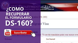 Como recuperar el formulario ds 160 cerrado por error o automaticamente [upl. by Platus]