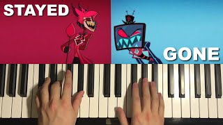 Hazbin Hotel  Stayed Gone Piano Tutorial Lesson [upl. by Atterys]