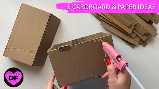 5 Easy DIY Cardboard and Paper Chests Creative Storage Ideas [upl. by Cranston]