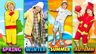 Four Seasons Song ❄️🌸☀️🍁  Learn About the Seasons with Yummy Kids [upl. by Hartill]