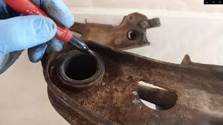 How to remove Mopar  LCA  lower control arm  bushing sleeve  EASY   best method [upl. by Itnuahsa571]