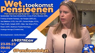 Terugkijken Wet toekomst pensioenen WTP  Pensioendebat Eerste Kamer Beantw Carola Schouten [upl. by Jacoby]