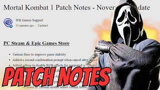 Ghostface PATCH NOTES for Mortal Kombat 1 [upl. by Anrol272]