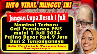 JANGAN LUPA BESOK  Nominal Terbaru Gaji Pensiunan PNS mulai 1 Juli 2024 dan Wajib Otentikasi [upl. by Petta]