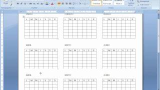 como hacer un calendario en Word 2007 [upl. by Chemosh]