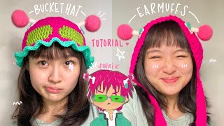 The Pink Psychic Earmuffs Crochet Tutorial  from the anime The Disastrous Life of Saiki K [upl. by Urbana618]