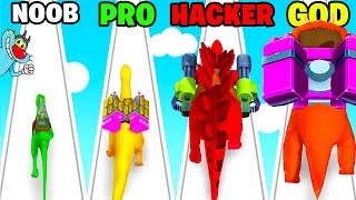 NOOB vs PRO vs HACKER  Dino Run Battle  With Oggy And Jack  Rock Indian Gamer [upl. by Asyal]