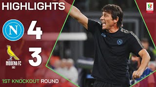 NAPOLIMODENA 43 AP  HIGHLIGHTS  Conte debuts with a win  Coppa Italia Frecciarossa 202425 [upl. by Assirrac]