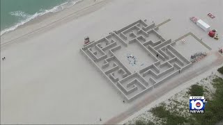 Art Basel Miami Beach attracts oceanfront installation [upl. by Ilise531]