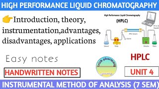 High performance liquid chromatography  unit 4  instrumental method of analysis  HPLC [upl. by Eltsyrc803]