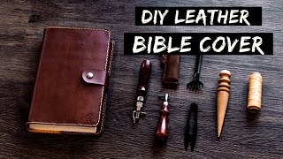 Making a Leather Bible Cover  How to make  Easy and simple  DIY Leather Cover [upl. by Algernon347]