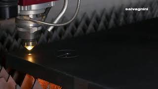 Salvagnini laser cutting L3 fiber laser on 25mm mild steel [upl. by Cilka]