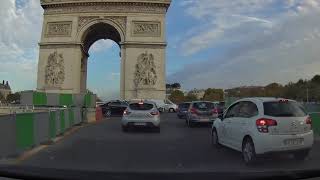 Driving Through Arc de Triomphe Paris France [upl. by Imotih]