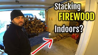 Benefits of amp Why I stack Firewood Indoors  Garage  Cordwood Tips  NH Homestead [upl. by Braunstein439]