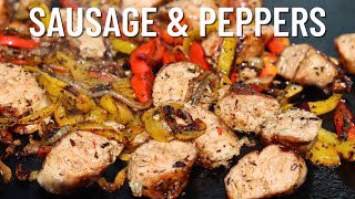 Best AFFORDABLE Summer BBQ Recipe  Sausage amp Peppers on the Griddle [upl. by Pontone21]