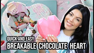 DIY BREAKABLE CHOCOLATE HEART  QUICK AND EASY GIFT IDEA  SCCASTANEDA [upl. by Eiro856]