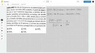 UEAAM No dia do lançamento de um determinado produto foram vendidas 200 unidades [upl. by Eelana]