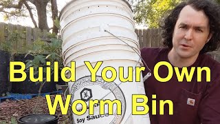 I Made An Easy To Build Inexpensive DIY Worm Bin Vermicomposter For Beginners [upl. by Acinahs]