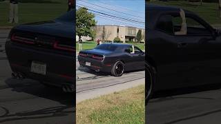 Loud Dodge Challenger Does a Light Acceleration Leaving a Car Show [upl. by Deevan]