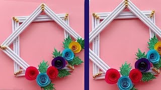 DIY SIMPLE HOME DECOR WALL DECORATION HANGING FLOWER PAPER CRAFT IDEAS  PAPER CRAFT [upl. by Gnilrets]