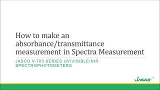 UVVisible Spectroscopy  How to do absorbance measurement [upl. by Ricki]