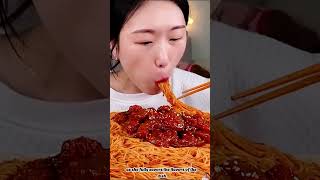 AmiAmi mukbang Spicy Shrimp Noodles 206 shorts [upl. by Aihsakal]