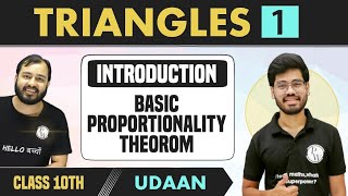 Triangles 01  Introduction  Basic Proportionality Theorom  Class 10  NCERT  Udaan [upl. by Zetnahs]