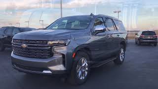 2021 Chevrolet Tahoe Premier with Satin Steel Metallic WalkAround [upl. by Suertemed]